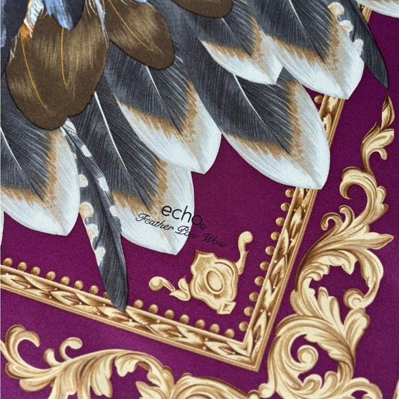 Echo Design Feather Pow Wow Silk Scarf NWT - Picture 8 of 10